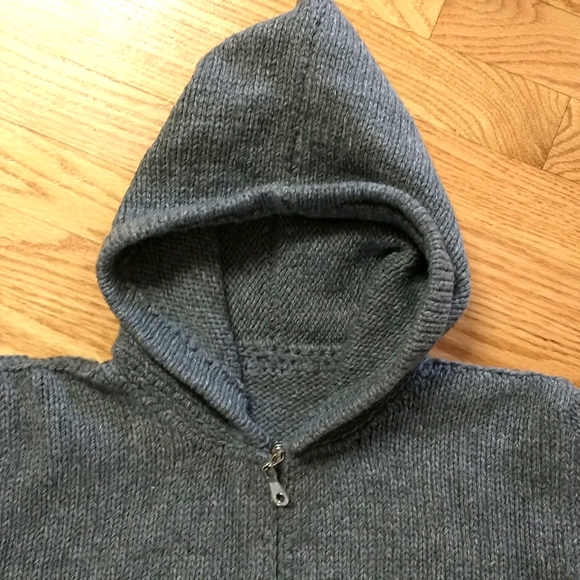 Hand Knit Sweater Jacket Wool Blend  Small/Medium - Picture 3 of 7